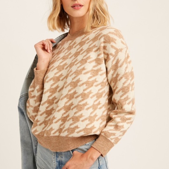 Brown houndstooth sweater - Picture 6 of 6